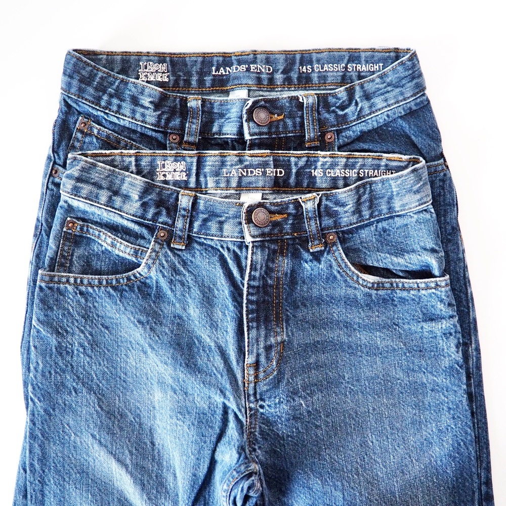 (2) Lands End Iron Knee Classic Fit Jeans